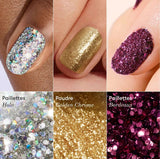 Trios de paillettes et poudres à effets - White Glazed + Pink Glazed + Golden Glazed