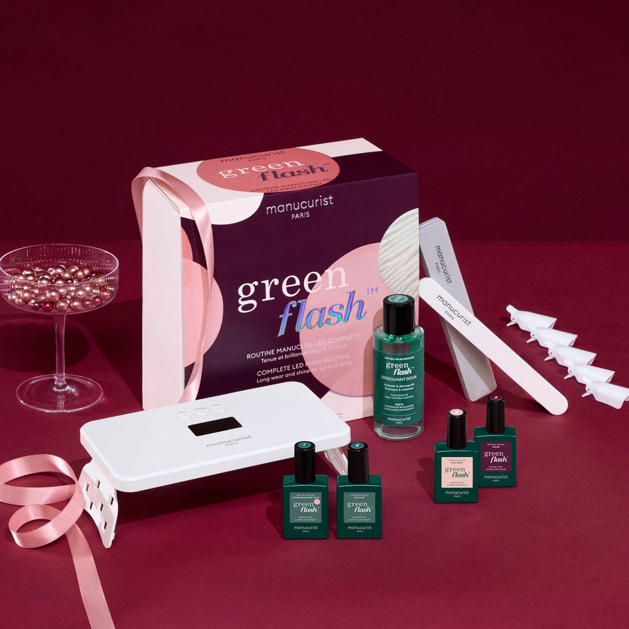 Coffret Cadeau vernis semi-permanent  Green Flash™ - Prune & Pale Rose
