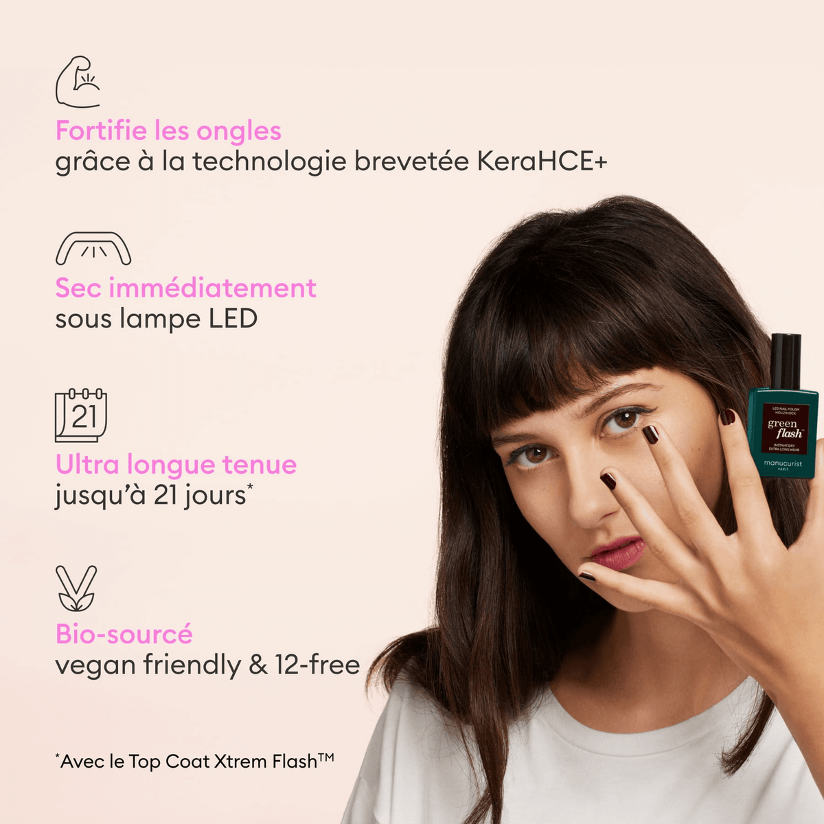 Coffret Cadeau vernis semi-permanent  Green Flash™ - Prune & Pale Rose