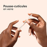 Trio Accessoires en verre pour ongles - Lime à ongles + Polissoir + Pousse-cuticules en verre